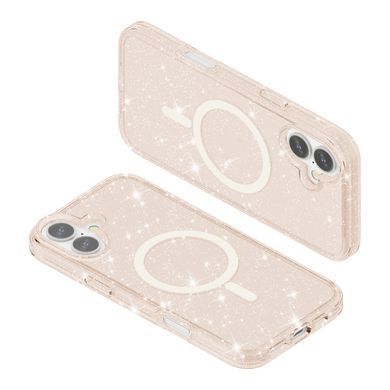Прозорий чохол накладка з блискітками Sparkle MagFit з MagSafe для Apple iPhone 16 Gold Glitter (Золотий)