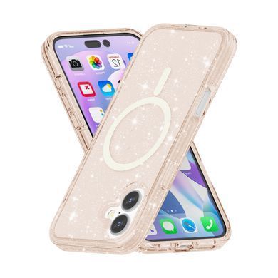 Прозорий чохол накладка з блискітками Sparkle MagFit з MagSafe для Apple iPhone 16 Gold Glitter (Золотий)