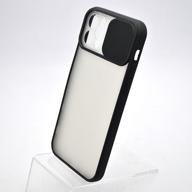 Чехол накладка TPU Camshield Matte с крышкой (шторкой) на камеру для iPhone 12/iPhone 12 Pro Черный