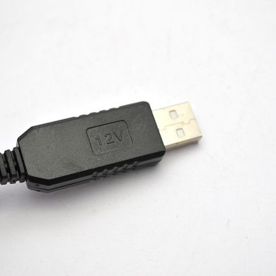 Кабель перехідник для підключення роутера від павербанка USB to DC (5V to 12V) Black