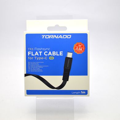 Кабель Tornado TX3 Type-c Flat cable 3A 1M White, Черный