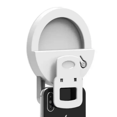 Кольцевая лампа для селфи Epic H8 RGB+зеркало White, Белый
