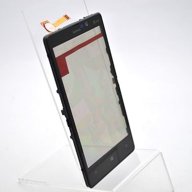 Сенсор (тачскрин) Nokia 820 Черный тонированный с рамкой Original