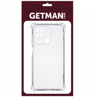 Силиконовый прозрачный чехол накладка TPU WXD Getman для Xiaomi Redmi 10C/Poco C40 Transparent/Прозрачный