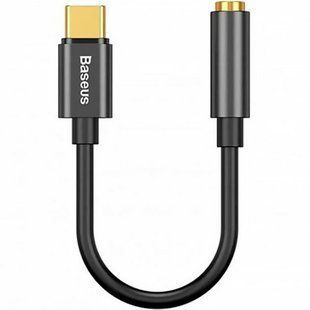 AUX перехідник Baseus L54 Type-C to Jack Adapter 3.5mm Black CATL54-01, Чорний