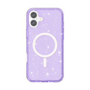 Прозорий чохол накладка з блискітками Sparkle MagFit з MagSafe для Apple iPhone 16 Purple Glitter (Фіолетовий)