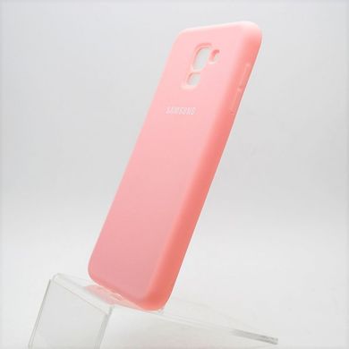 Матовый чехол New Silicon Cover для Samsung J600 Galaxy J6 (2018) Pink Copy