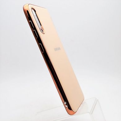 Чехол глянцевый с логотипом Glossy Silicon Case для Samsung A505 Galaxy A50 Pink