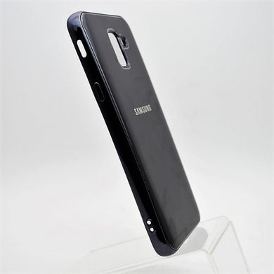 Чехол глянцевый с логотипом Glossy Silicon Case для Samsung J600 Galaxy J6 2018 Black