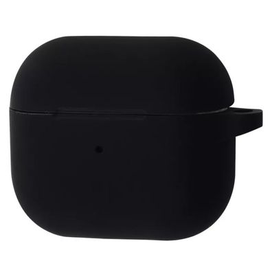 Чехол накладка с карабином Silicon Case для AirPods 3 Black/Черный