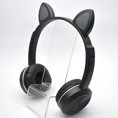 Безпровідні дитячі навушники (Bluetooth) з котячими вушками TUCCI K24 LED Black/Чорні