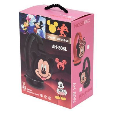 Детские беспроводные наушники в форме Mickey Mouse Bluetooth AH-806L (Черный)