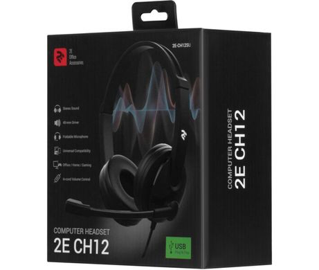 Навушники Великі Ігрові з мікрофоном 2E CH12 Black