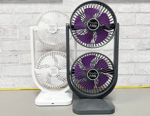 Портативний вентилятор настільний S30 Double Coolness 3000 mAh White (Білий)