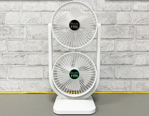 Портативний вентилятор настільний S30 Double Coolness 3000 mAh White (Білий)