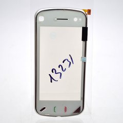 Сенсор (тачскрин) Nokia N97 белый с рамкой HC