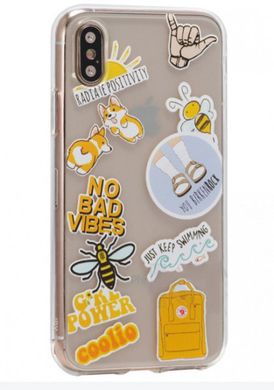 Чехол с картинкой стикеры Stickers Series TPU Case for iPhone XS Max Design 6 (radiate positivity)