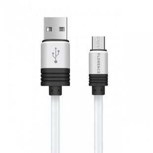 Кабель USB Florence Silicone microUSB 1m 3A White (FL-2205-WM)