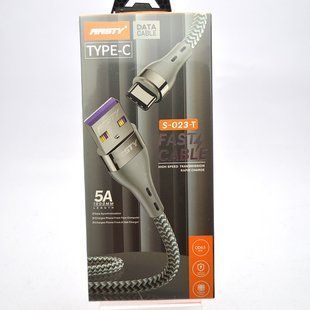 Кабель ANSTY S-023-T Zinc Alloy Nylon Type-C 5A 1M Black