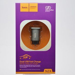 Автомобильная зарядка Hoco NZ4 Dual USB (5V 2.4A / 5V 4.8A 24W) Black