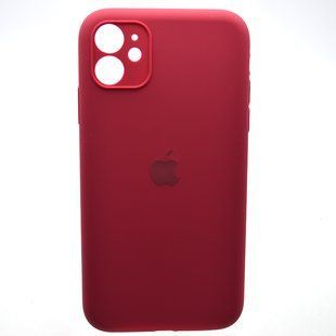 Силиконовый чехол накладка Silicon Case Full Camera для iPhone 11 Rose Red