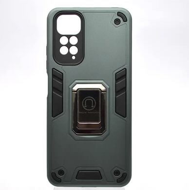 Чехол противоударный Armor Case Warriors Full Camera с кольцом для Xiaomi Redmi Note 11 Зеленый