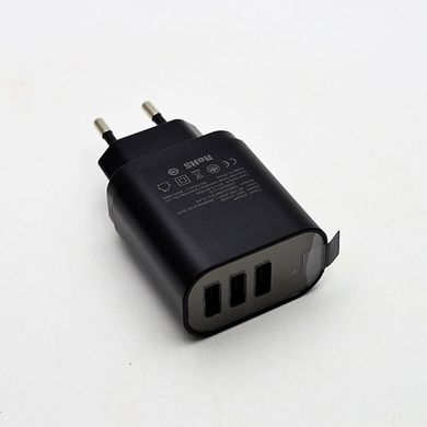 Адаптер (блок питания) Baseus USB Wall Charge 3xUSB 3.4A Mirror Lake Inteligent Digital Display Black CALL-BH01