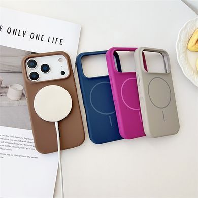 Чехол накладка Silicon Case Slim MagSafe для Apple iPhone 15 Pink Sand