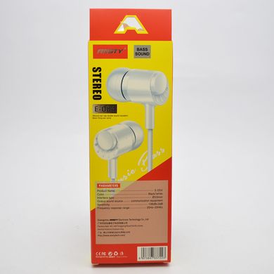 Наушники проводные с микрофоном ANSTY E-054 3.5mm White