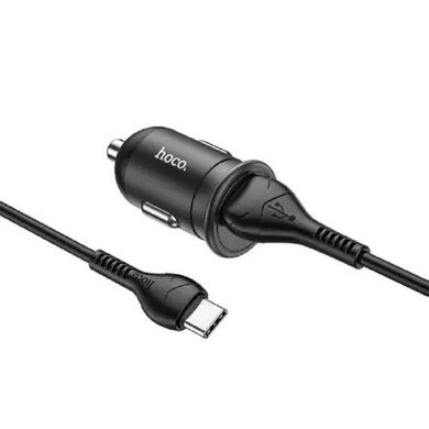 Автозарядка Hoco Z43 1xUSB 18W +кабель USB- Type-C Black