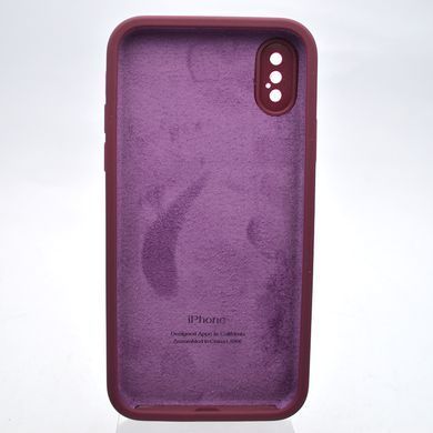 Чехол силиконовый с квадратными бортами Silicon case Full Square для iPhone X/iPhone Xs Plum/Бордовый