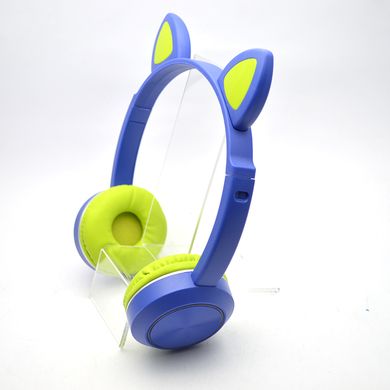 Безпровідні дитячі навушники (Bluetooth) з котячими вушками TUCCI K24 LED Blue/Сині