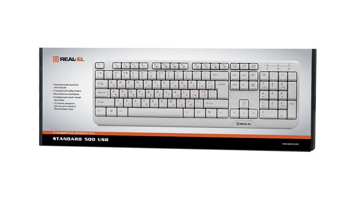 Проводная клавиатура REAL-EL 500 White