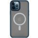 Чехол накладка Metal Buttons с MagSafe для iPhone 14 Pro Max Blue/Синий