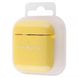 Чехол накладка Silicon Case с микрофиброй для AirPods 1/2 Yellow