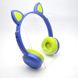 Беспроводные детские наушники (Bluetooth) с кошачьими ушками TUCCI K24 LED Blue/Синие