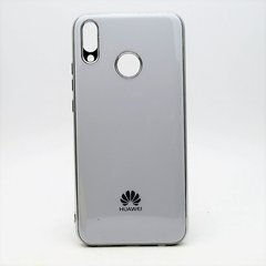 Чехол глянцевый с логотипом Glossy Silicon Case для Huawei Y9 2019 White