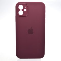Чохол силіконовий з квадратними бортами Silicon case Full Square для iPhone 11 Marsala