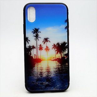 Скляний чохол з малюнком (принтом) Best Design Glass Case для iPhone X/XS 5.8" Mix