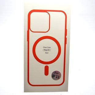 Чехол накладка с MagSafe Clear Case Magnetic для Apple iPhone 11 Red