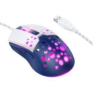 Проводная мышка Hoco GM51 Sky luminous White-Blue