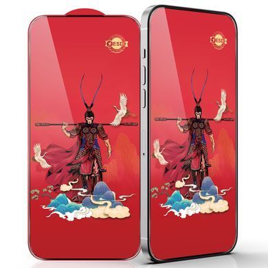 Защитное стекло Monkey King ESD RED Glass для iPhone 13 Pro Max/iPhone 14 Plus Black