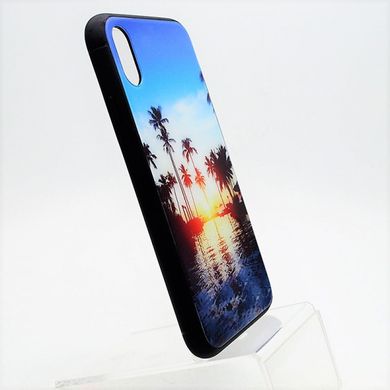 Стеклянный чехол с рисунком (принтом) Best Design Glass Case для iPhone X/XS 5.8" Mix