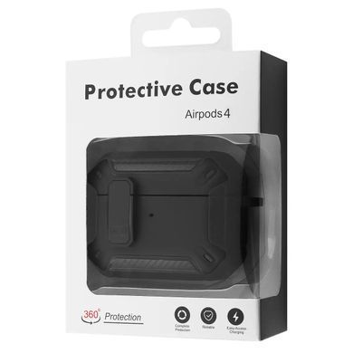 Протиударний чохол накладка Defender Case для Apple Airpods 4 Black (Чорний)