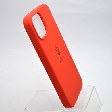 Чохол з патріотичним принтом Silicone Case Print Тризуб для iPhone 14 Red/Червоний