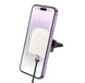 Автотримач Hoco HW17 магнітний в решітку з безпровідною зарядкою 15W MagSafe White