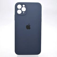 Чехол силиконовый с квадратными бортами Silicon case Full Square для iPhone 11 Pro Max Midnight Blue