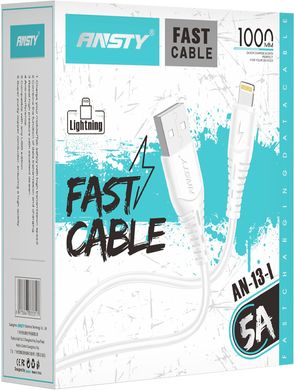 Кабель ANSTY AN-13-I Lightning 2.4A 1M Білий