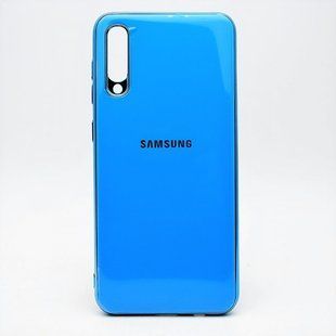 Чехол глянцевый с логотипом Glossy Silicon Case для Samsung A505 Galaxy A50 Blue