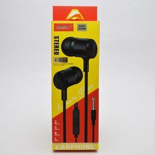 Навушники провідні з мікрофоном ANSTY E-054 3.5mm Black